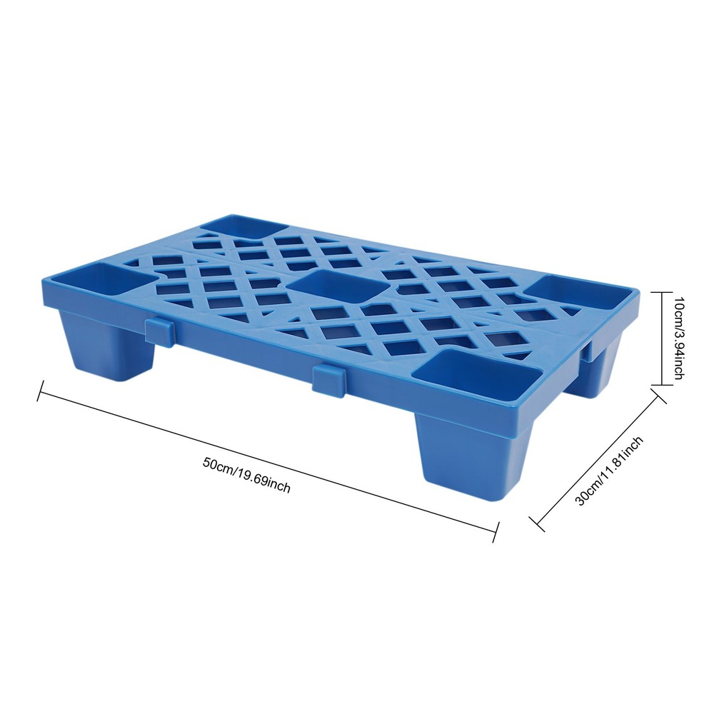 4pcs Blue Pallets Moisture-proof Floor Pallet Rectangular Breathable Grid Pallet
