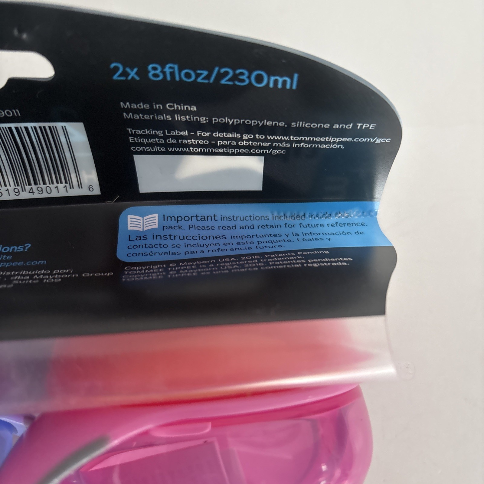 Tommee Tippee 2 Trainer Sippee Cups 7+ Sin BPA Free - Spill Proof 8 oz New