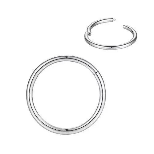1PC Surgical Steel Hinged Segment Hoop Ring Sleeper Lip Ear Nose Body Piercing