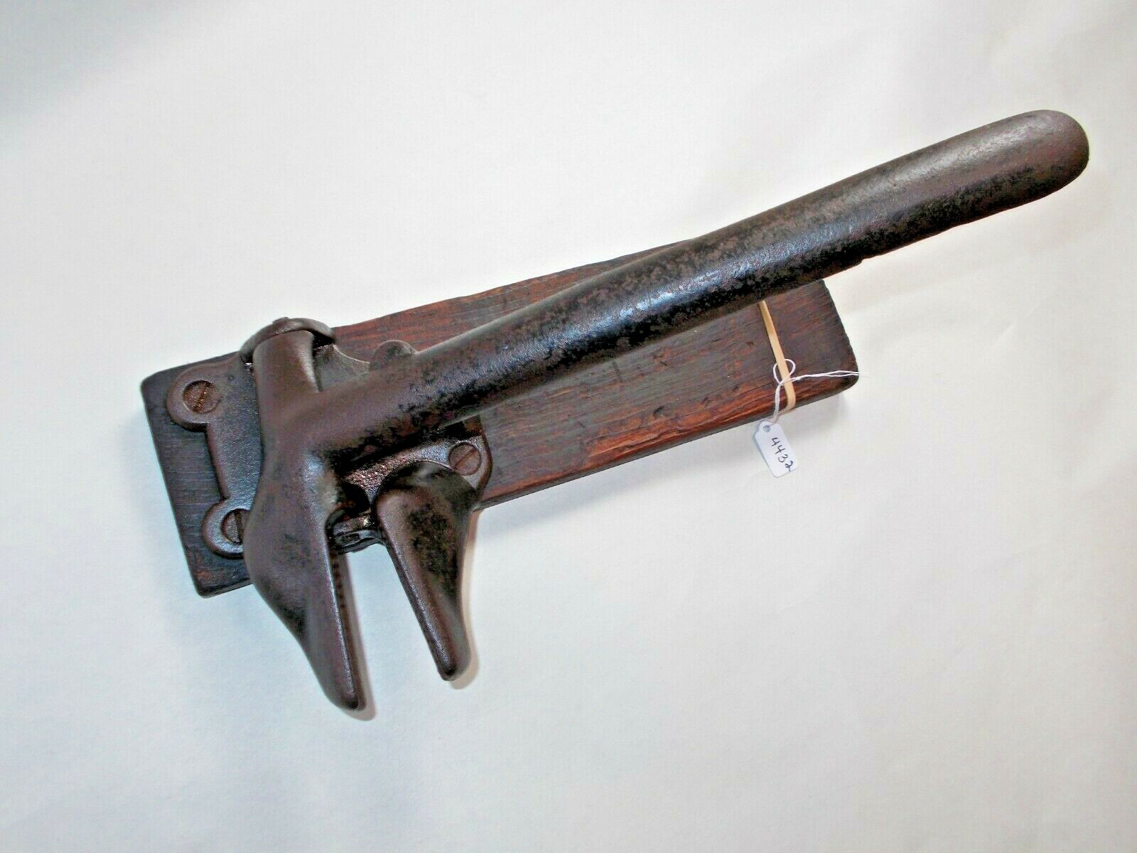 Vintage Nut Cracker, Opens to 15/16", Metal Handle and Jaws with Wooden Base