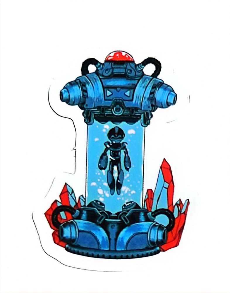 Small Nintendo Mega Man Rock Man Rush Dr Wily Anime Water Resistant Sticker
