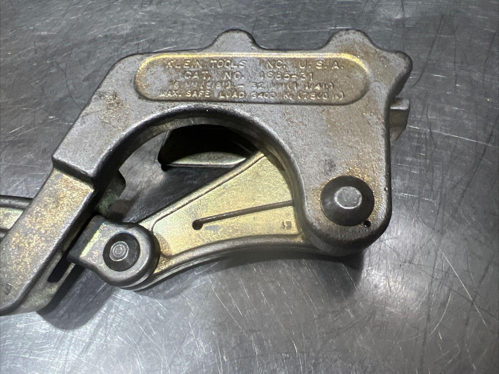 Vintage Klein Tools Grip Cable Wire Puller Cat 1685-31 / 7500LBS Used Surplus.