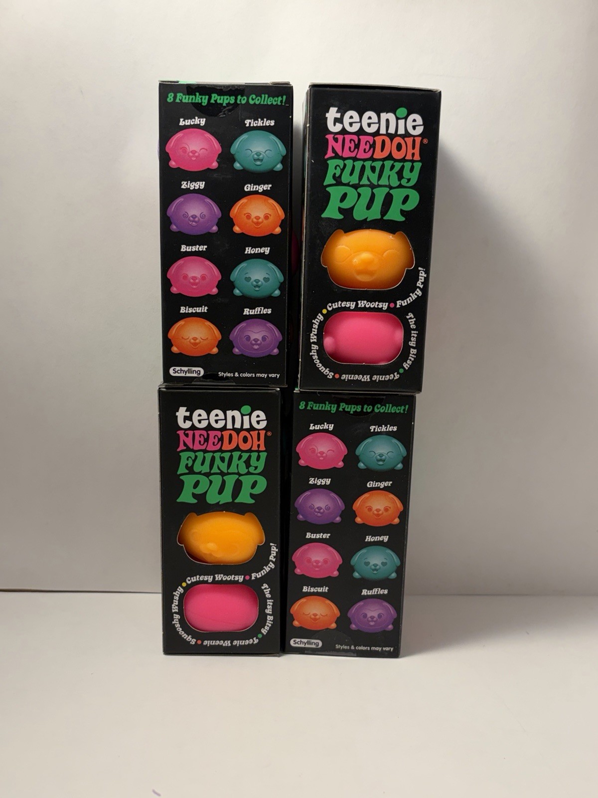 Teenie Funky Pup NeeDoh Squeeze Toy Neon Stress Ball Set of 3 Random Color NEW
