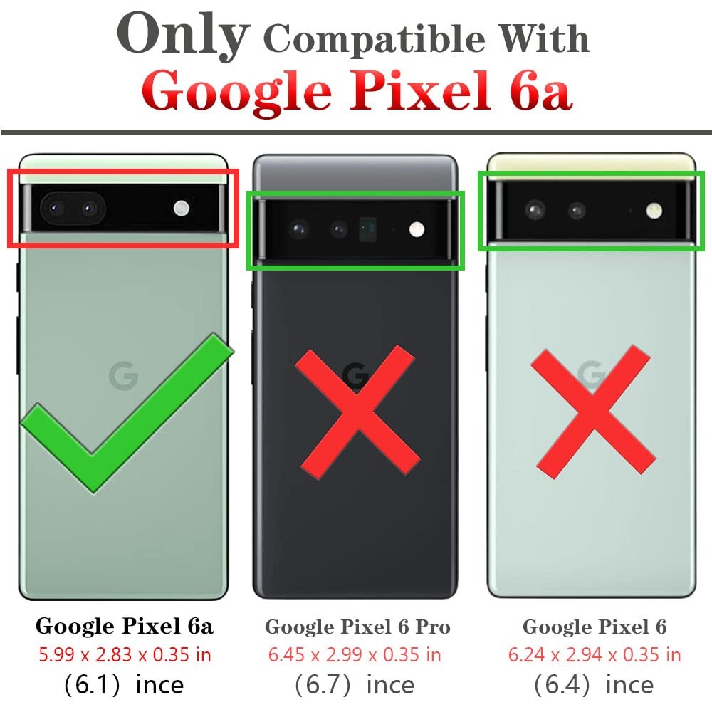 Pixel 6a Heavy Duty Shockproof Case HD Screen Protector 360° Rotatable Kickstand