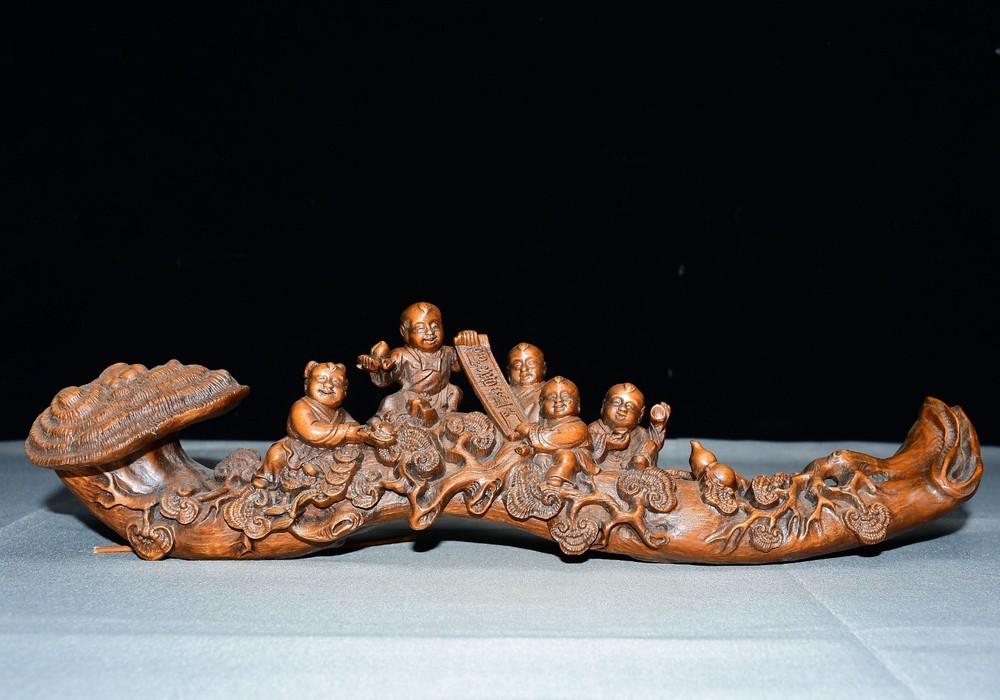 Exquisite Small Leaf Boxwood Five Son Ruyi Ornament