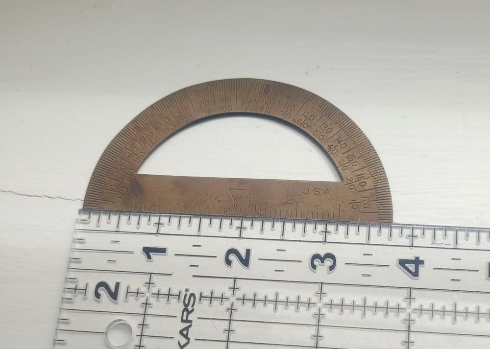 VTG Brass Protractor 1930s Semicircular