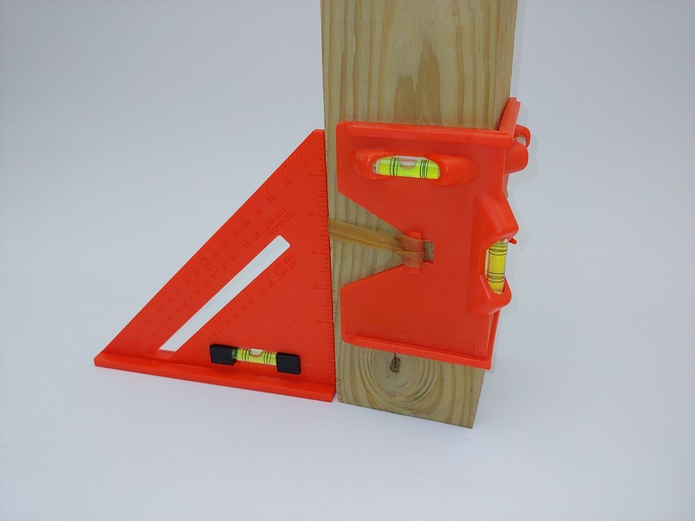 Post Level & Square Set, Bubble Levels Setting Fence Posts Pipe Align