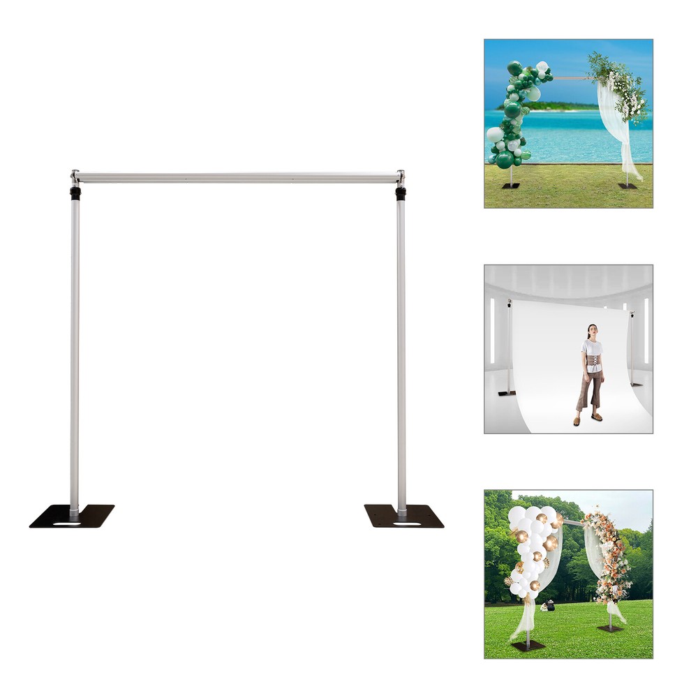 DOUBLE CROSS BAR ADJUSTABLE QUICK BACKDROP KIT 10 FT x 10 FT PIPE WITHOUT DRAPE