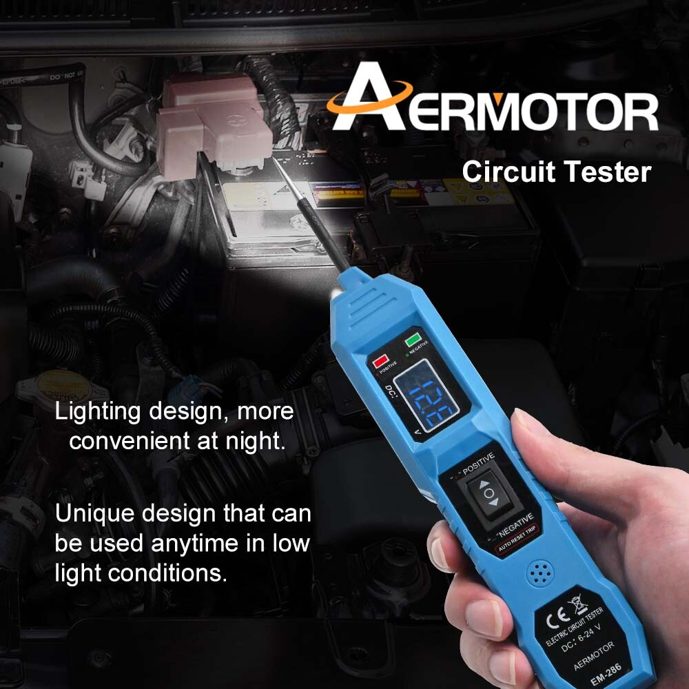 6-48V Automotive Digital Power Probe Circuit Electrical Tester Device System