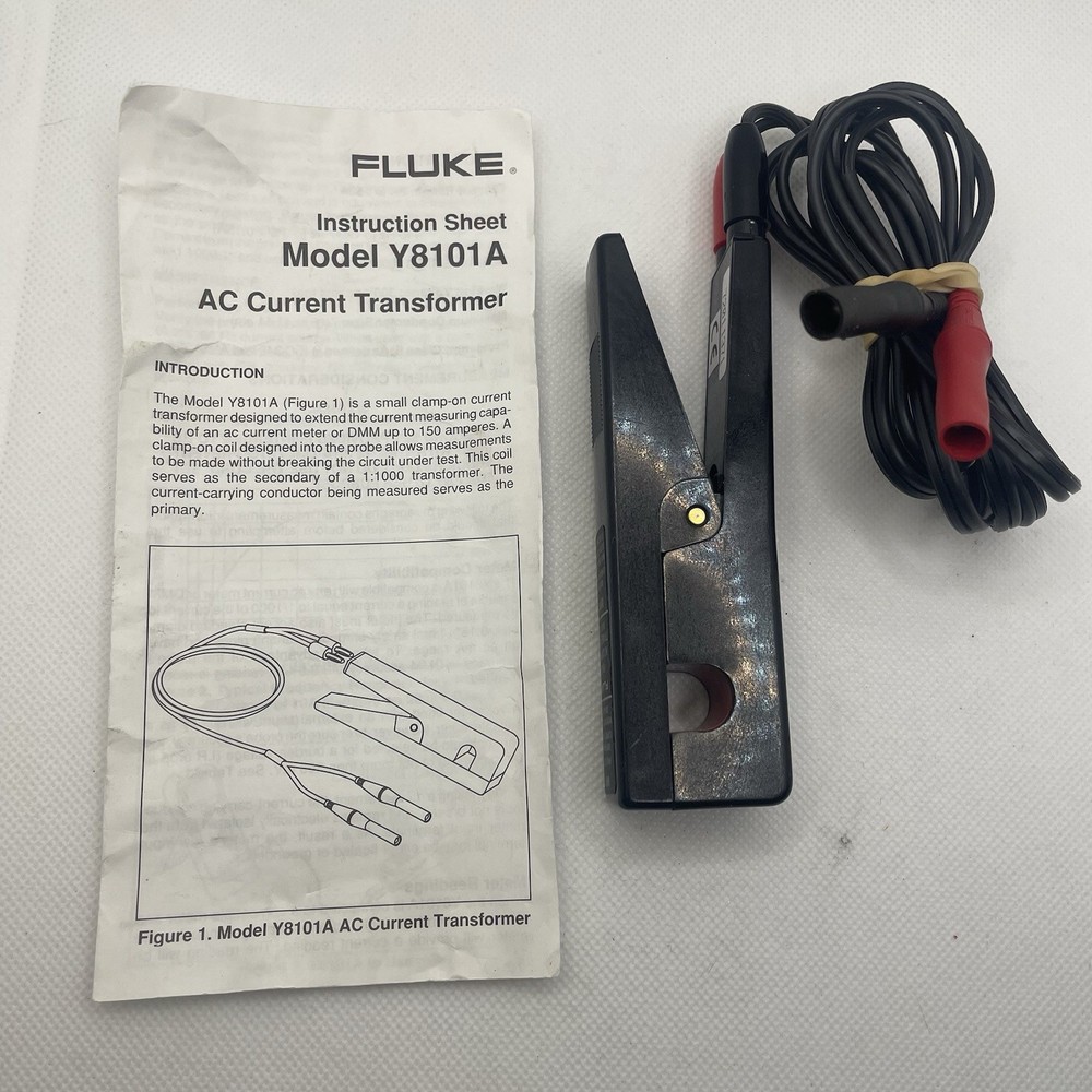 Fluke Y8101A AC Current Transformer w/ Case & Instruction Sheet