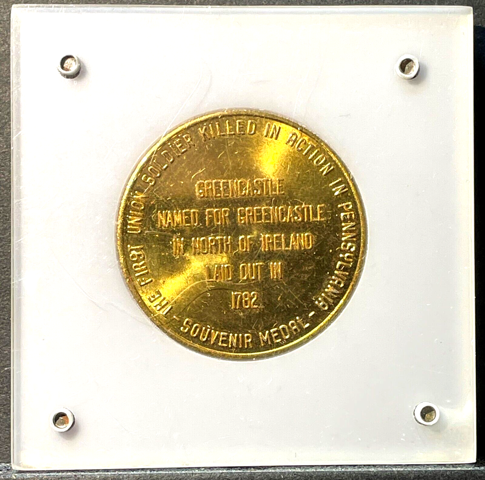 Cased Brass Greencastle Pennsylvania Centennial Commemorative Token