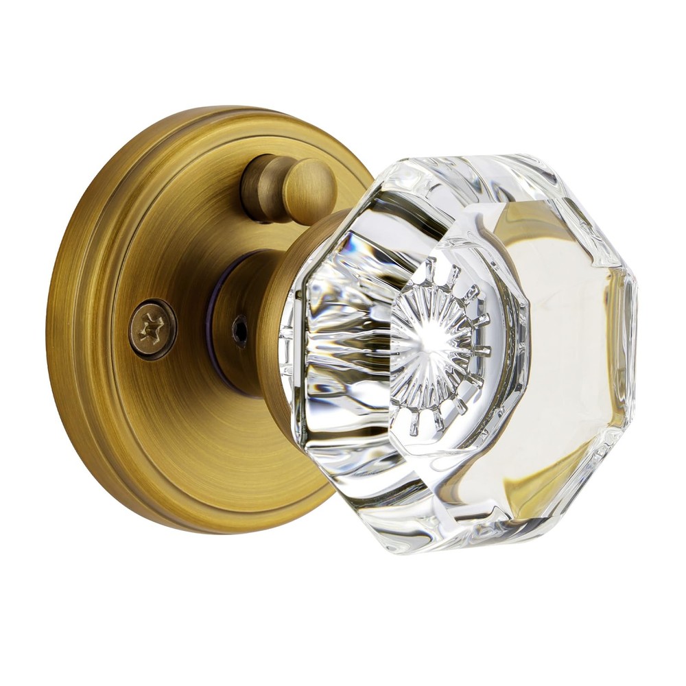 CLCTK Antique Brass Door Knobs Glass Interior with