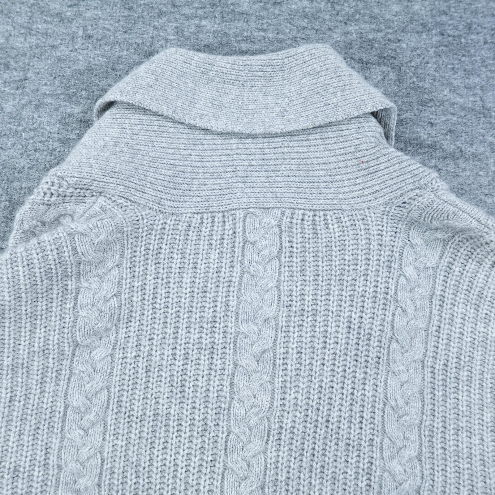 Madewell Sweater Men Medium Gray Shawl Collar Cable Knit Cardigan Merino Wool