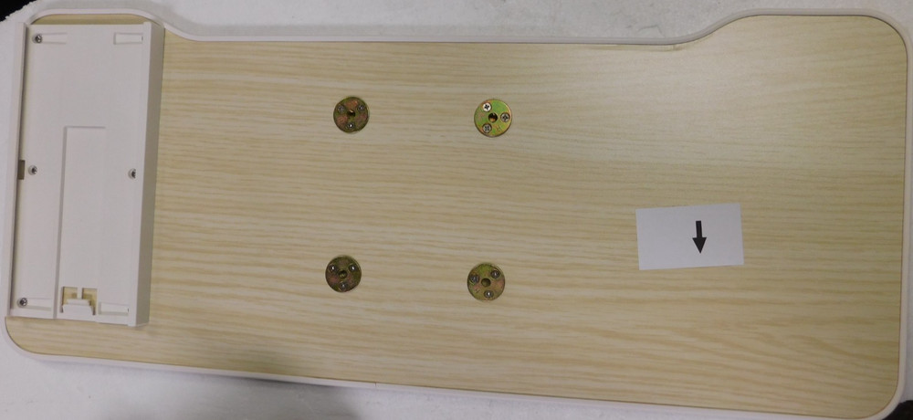 Under Desk Rotating keyboard Tray In Oak Pattern With Drawer