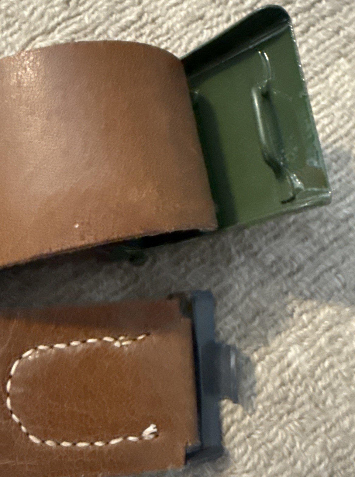 WWI GERMAN PRUSSIAN EM NCO M1915 COMBAT FIELD BELT BUCKLE & ADJUST LEATHER BELT