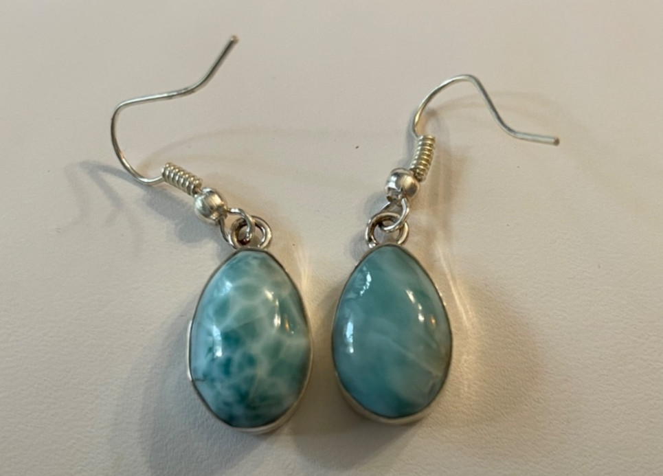 Natural larimar earrings