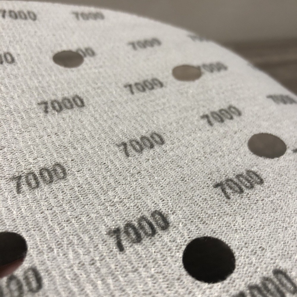 25 Pack 7000 Grit 6 Inch 6-Hole Sanding Discs Hook & Loop Backing