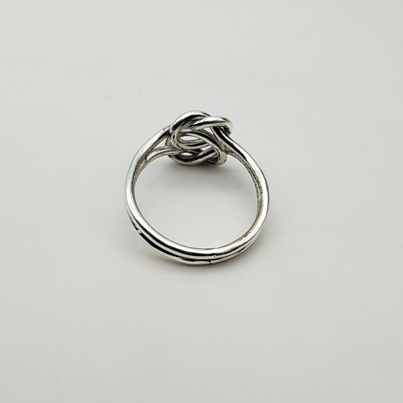 Solid 925 Sterling Silver Beautiful Double Knot Real Women's Ring