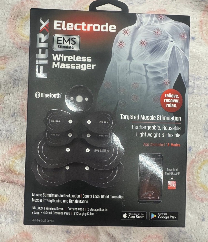 FitRx Electrode Wireless Massager EMS Bluetooth Rechargeable App Controlled