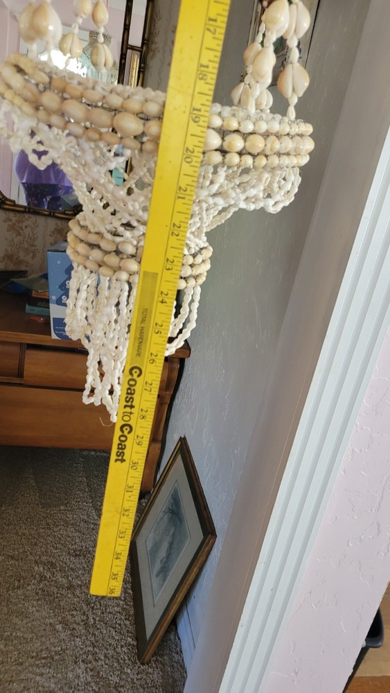 Vintage Large SEASHELL Macramae MCM BOHO Plant Hanger