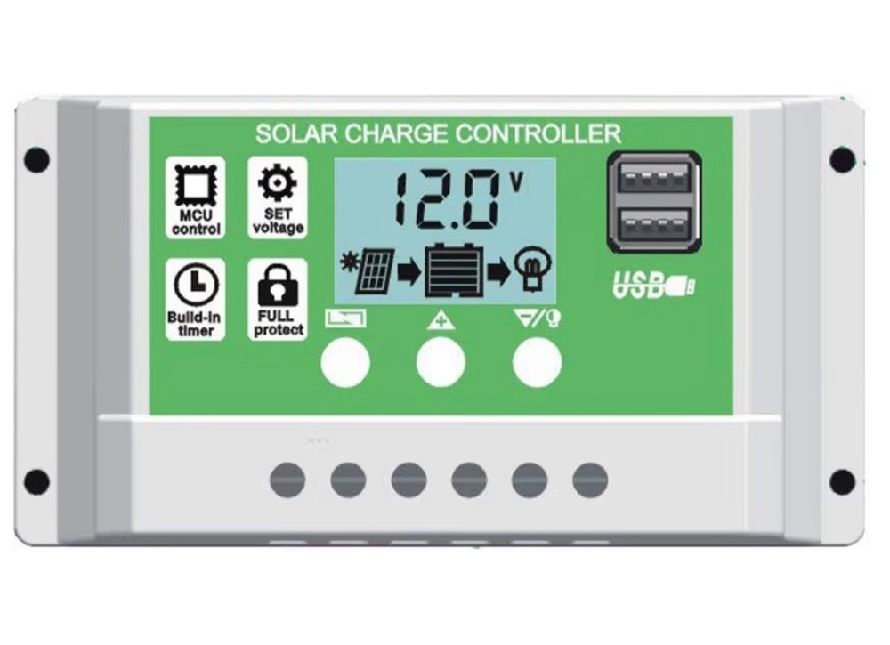 EpRec 30A 12V 24V PWM Solar Charge Controller Lithium Battery Charge Controller