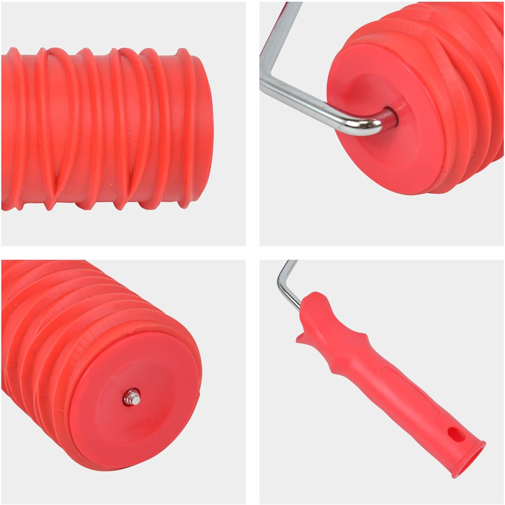 8'' Patterned Paint Roller for Wall Decoration Classic Texture Rubber Roller Dec