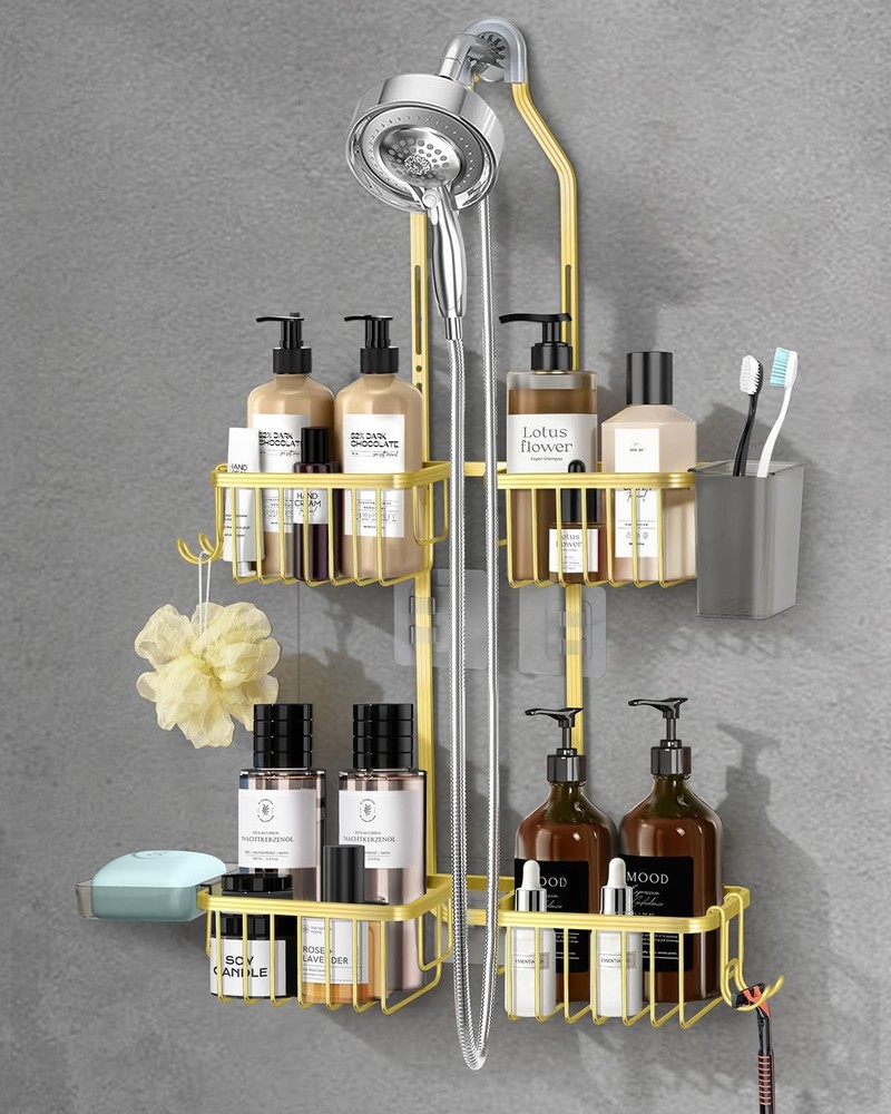 Adjustable Shower Caddy Hanging for Handheld Showerheads - Never Rust Shower ...