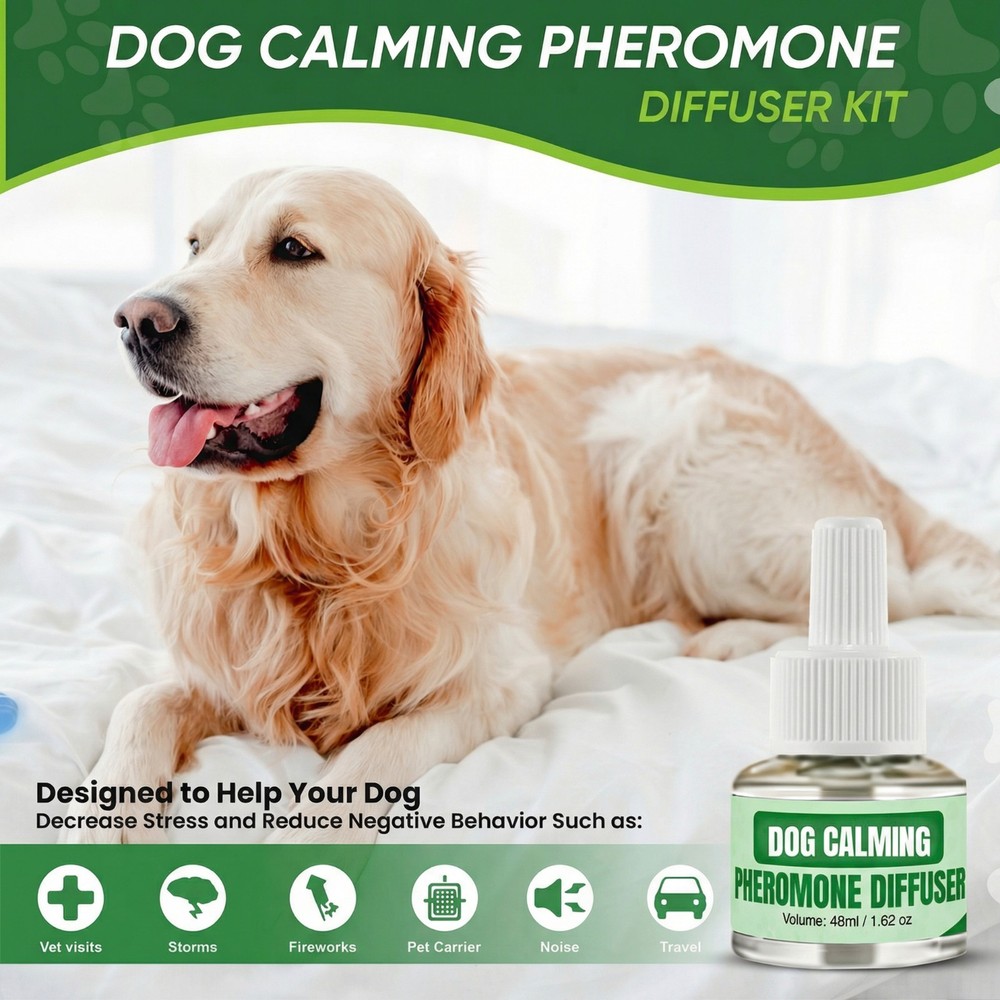 BKRMART Dog Calming Diffuser Kit (3 Pack) 48ml Refills Dog Pheromone Diffuser