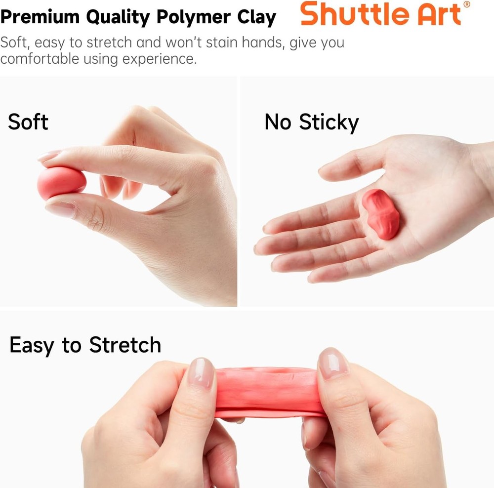 117-Piece Polymer Clay Set with 95 Unique Colors and Basic Shades