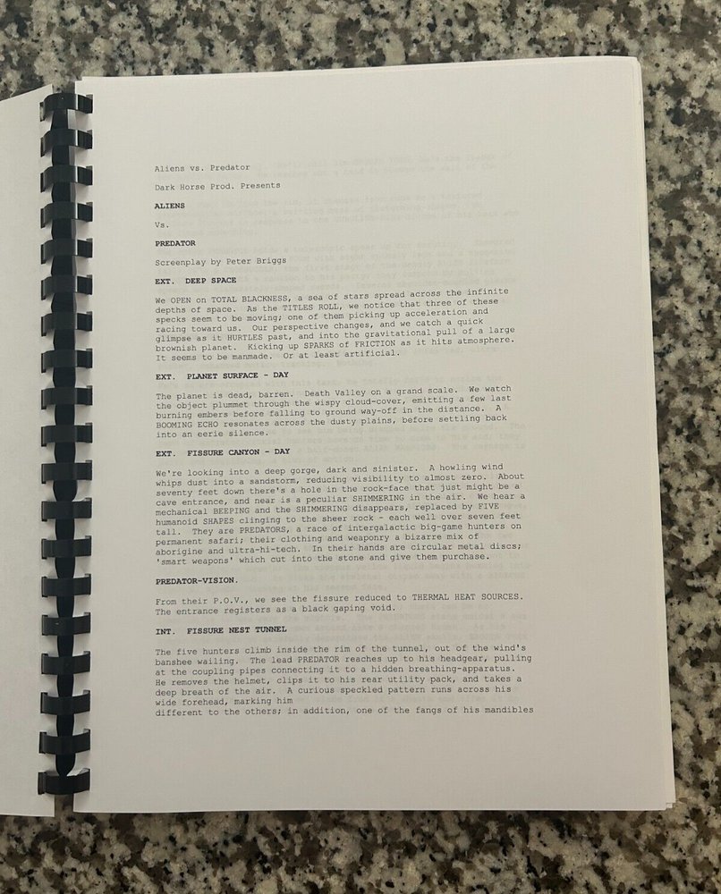 Alien VS Predator Horror Movie Script Reprint Full Screenplay Script
