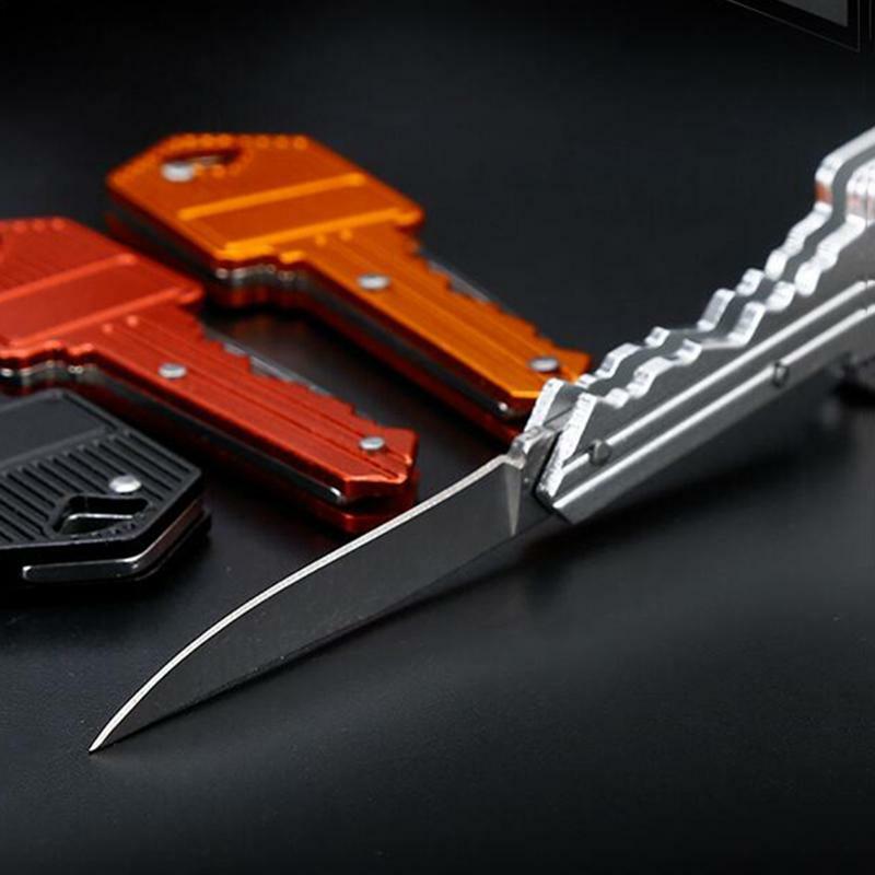Portable Outdoor Survival Pocket Folding Key Shape Mini Key Chain Knife Camping