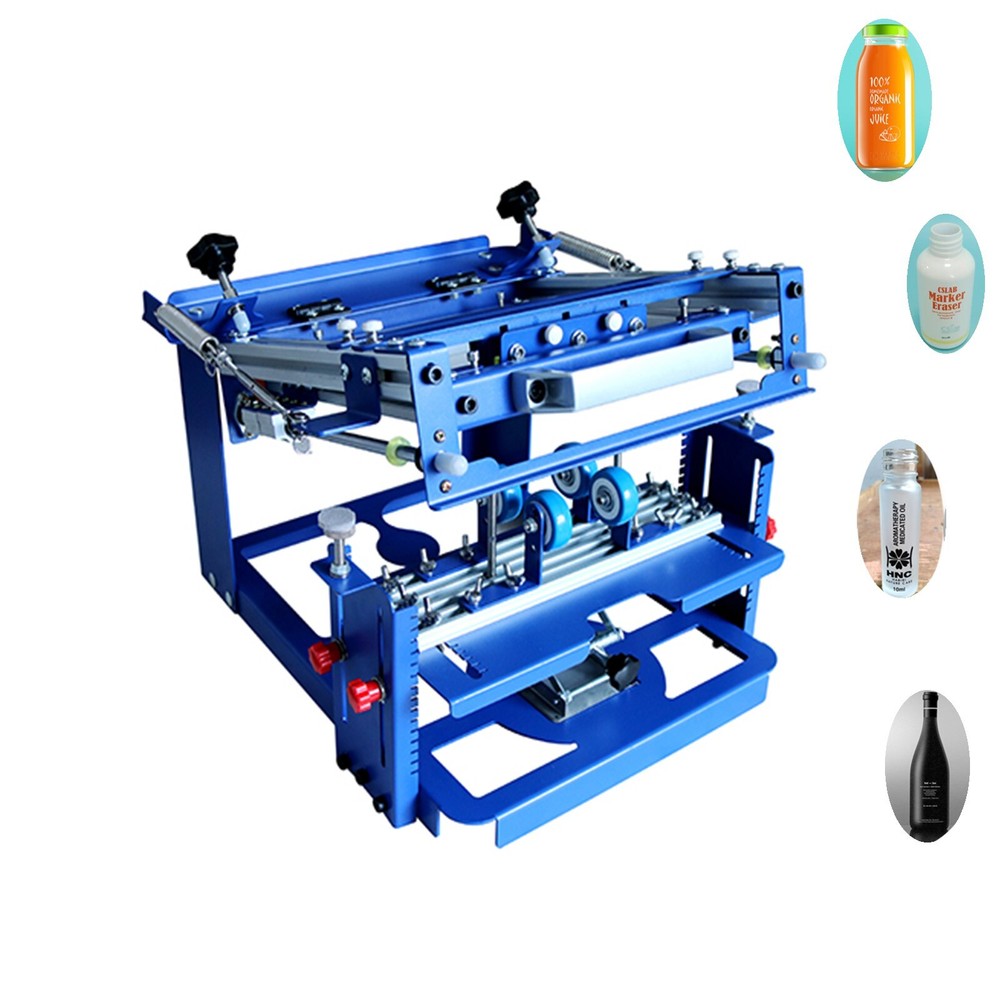 6''Cylindrical Screen Printing Press Curved DIY Screen Printer for Plastic Glass
