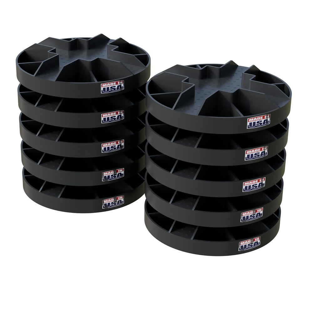 USA Made Original round Foundation Block (10-Pack) – Durable Deck Support & Floa
