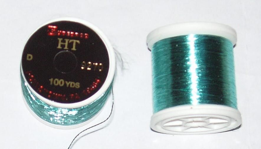 2 SPOOLS GUDEBROD " D"  ROD WINDING THREAD  METALLIC AQUA #9270