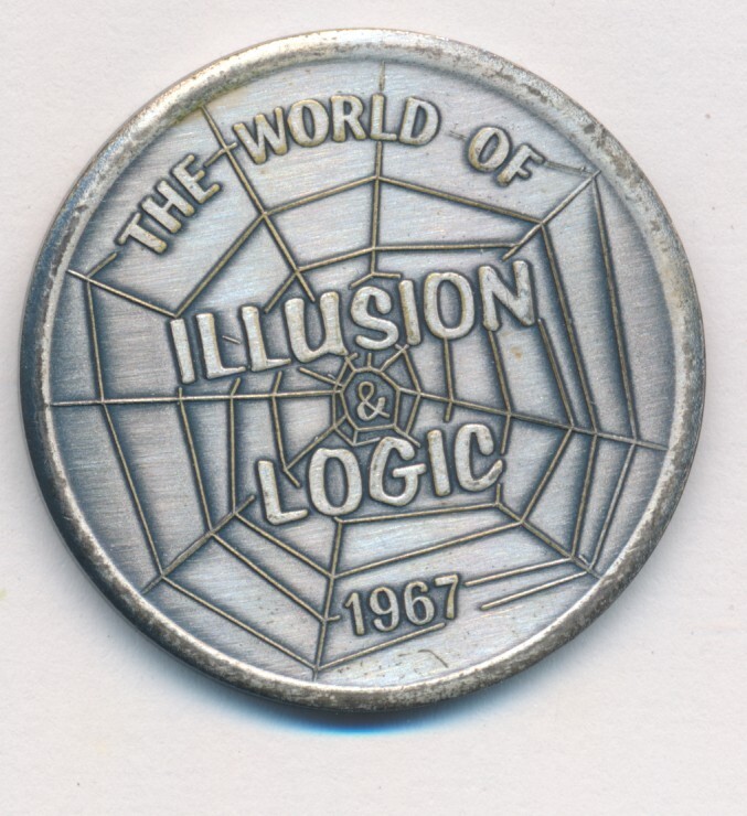 1967 ILLUSION LOGIC MARDI GRAS DOUBLOON OXIDIZED SILVER TOKEN