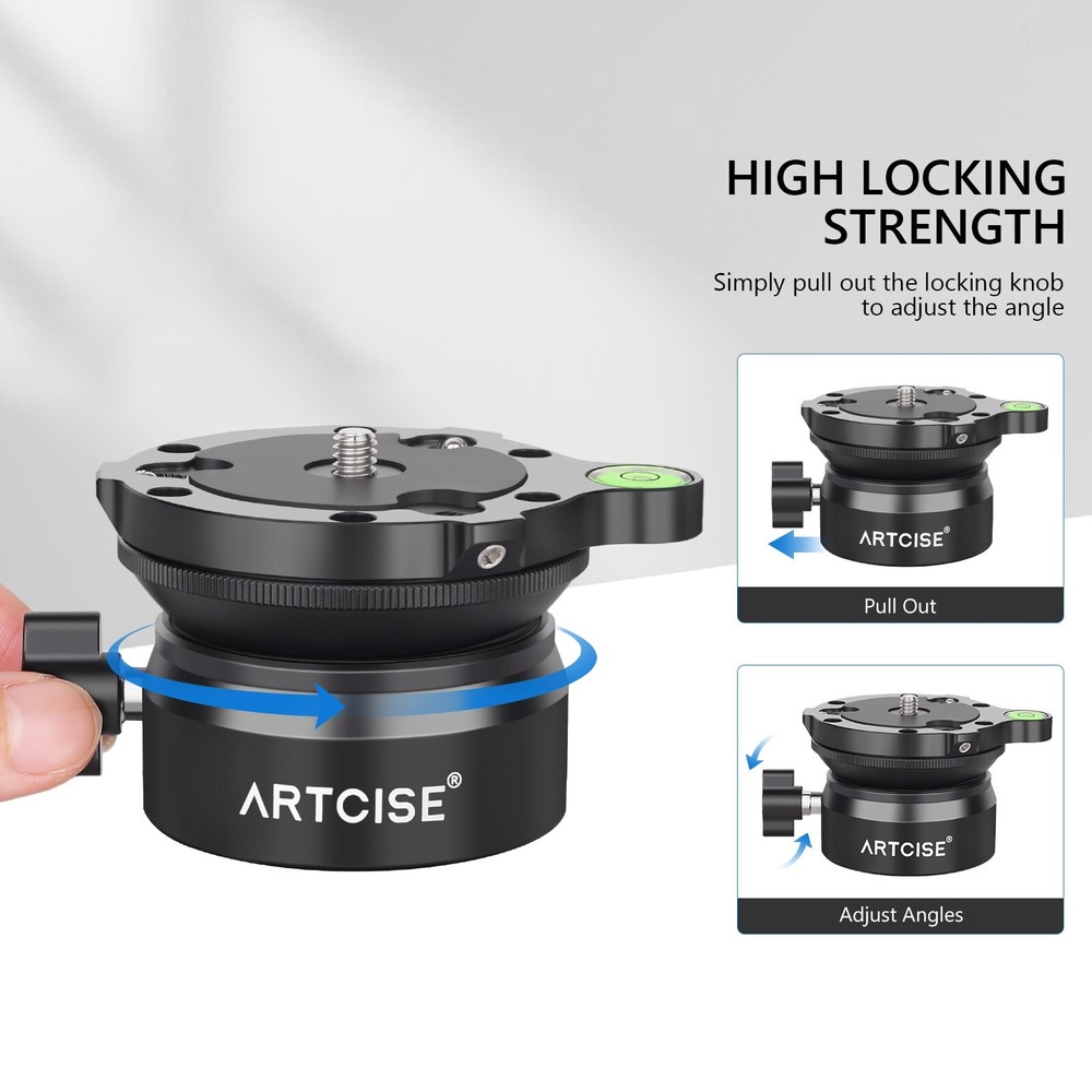 Tripod Leveling Base (⌀60mm) Camera Leveler Aluminum Adjusting Tripod Head