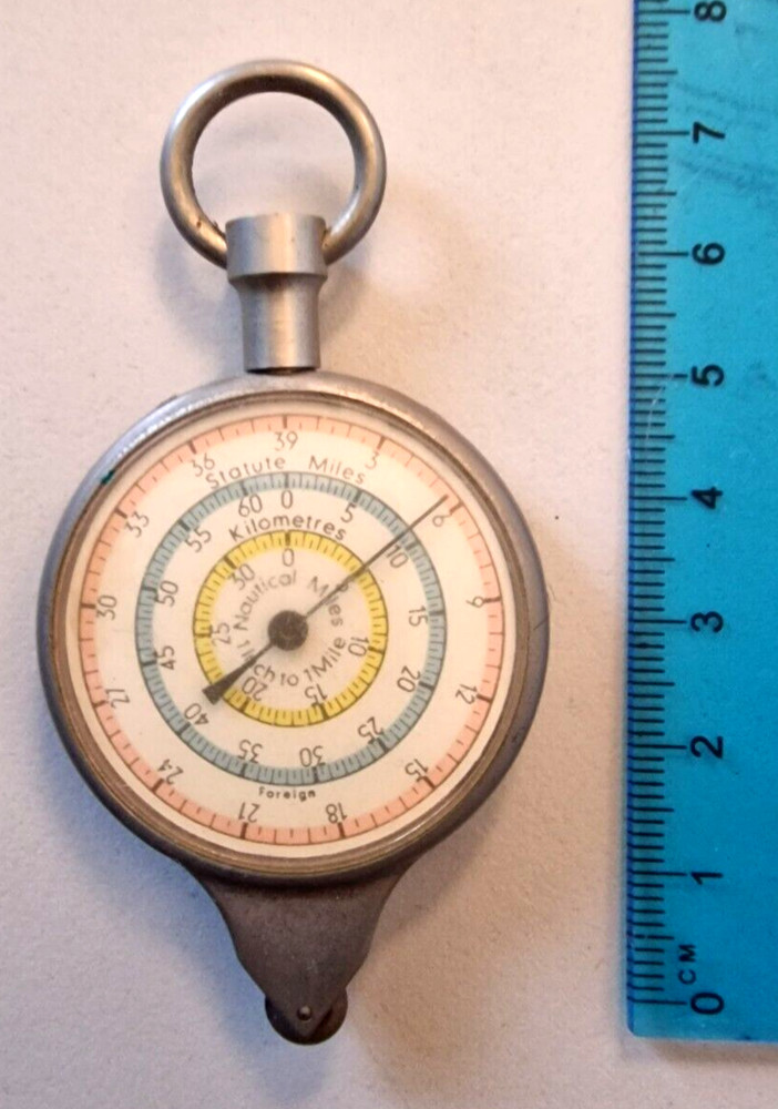 Vintage Enbesco opsimeter map measuring wheel double sided