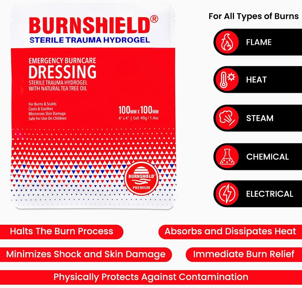 Burnshield Burn Dressing 4'' x 4'' Sterile Hydrogen - 3 Pack