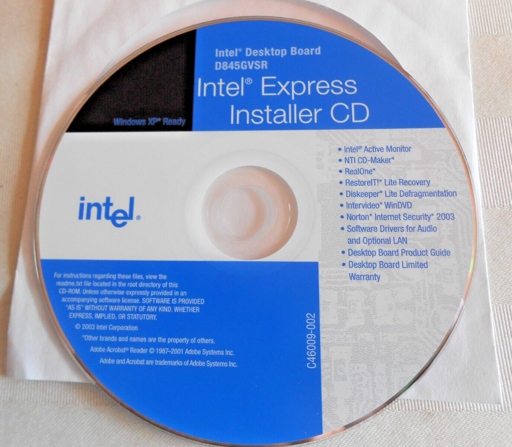 Intel Express Installer CD D845GVSR