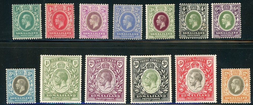 Somaliland Protectorate   1921  Scott # 64-76  Mint Hinged Set