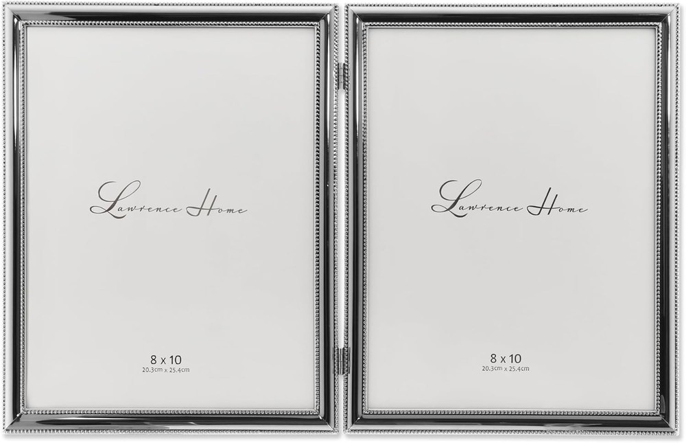 Lawrence Frames 510780D Silver Plated Double Bead Hinged 8x10 Double,