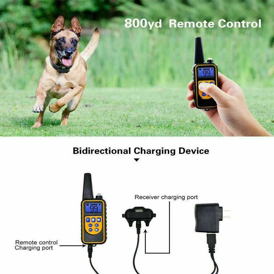 2700 FT Remote Dog Shock Training Collar Rechargeable Waterproof LCD Pet Trainer
