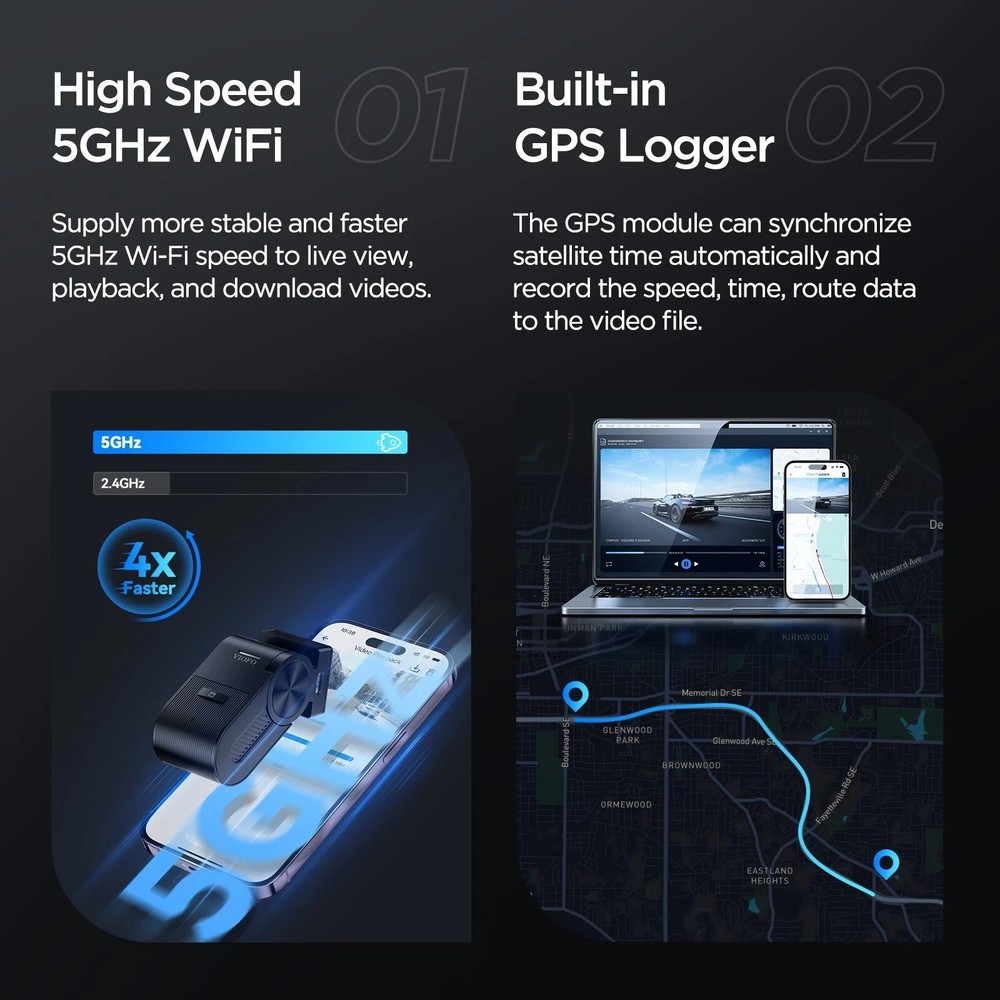 Viofo VS1 Car Dash Cam Loop Recording 2K Sony Starvis Image Sensor