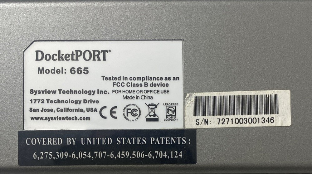 DOCKETPORT 665 SIMPLEX ID CARD SCANNER DP665