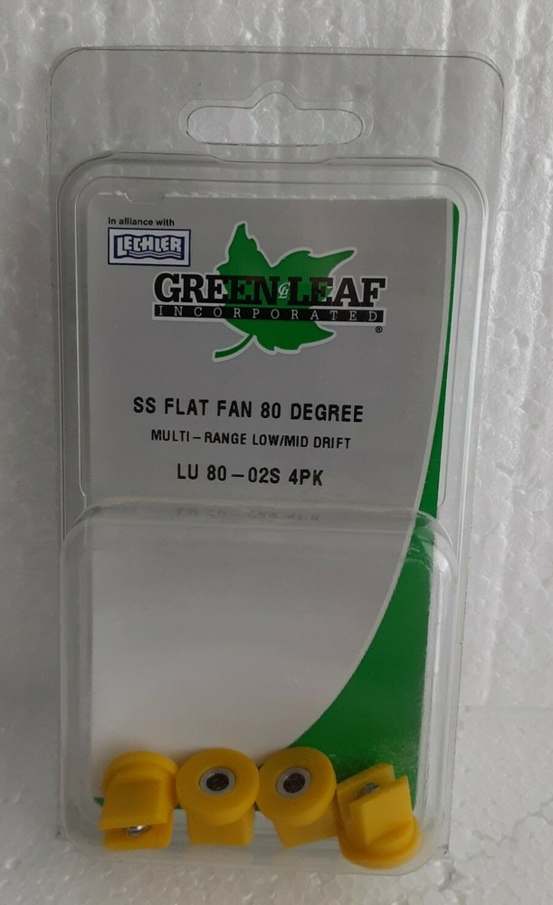 Flat Spray Tips [4 PACK] Yellow 80° Polymer w/ SS Insert 0.20 GPM @ 40 PSI