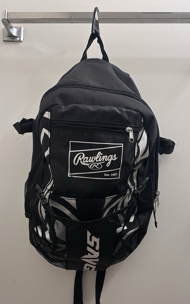 Rawlings Savage Baseball Equipment Backpack Black Polyester Bat Compartment