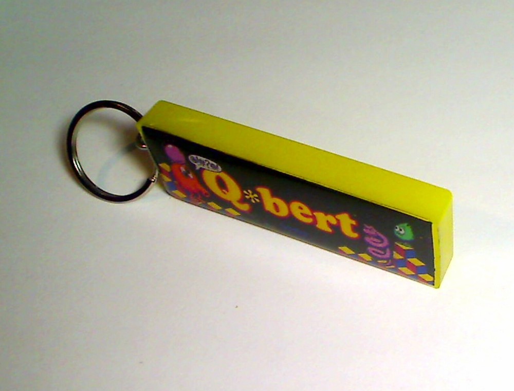 Q-Bert Arcade Marquee Coin Door accessory Keychain