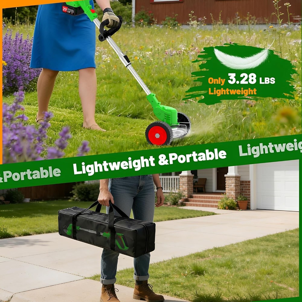 Cordless Weed Wacker Electric Stringless Eater 21V Battery Powered Lightweight P