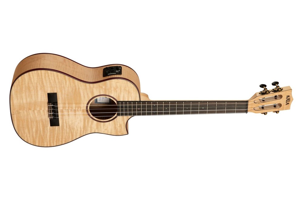 KALA KA-ASFM-B-CE - ?ALL SOLID FLAME MAPLE? - ELECTRIFIED BARITONE UKULELES - C