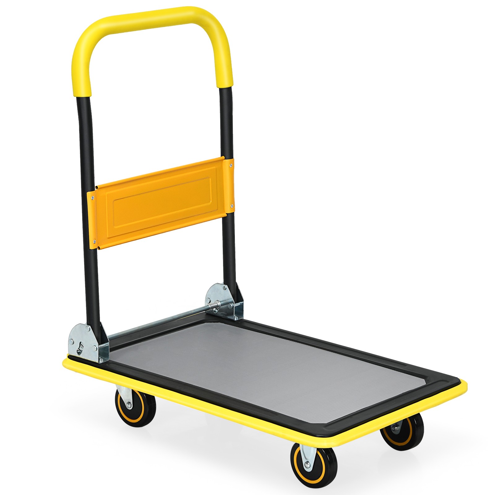 Folding 330LBS Rolling Flatbed Cart Hand Platform Truck Push Dolly